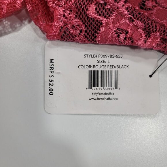 French Affair Floral Pink Lace Push-up Bodysuit Lingerie Sz Large - Picture 12 of 16